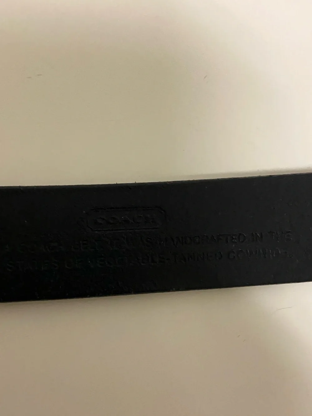 Coach Black Leather Belt Brushed Silver Plaque Buckle Unisex 40” Made In Italy